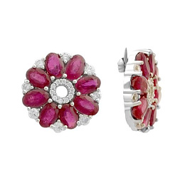 Silver brooch with ruby 5.546ct