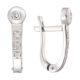 Золоті сережки з діамантом 0.14ct, діамантом 0.05ct