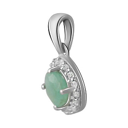 Silver pendant with a 0.733-carat emerald