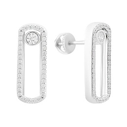 Silver earrings with cubic zirconia