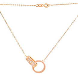 Золотое колье с фианитами 0.98ct