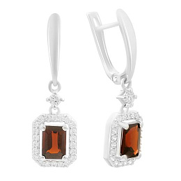 Срібні сережки з гранатом 3.251ct
