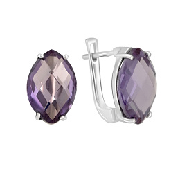 Срібні сережки з олександритом 13.945ct