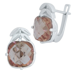 Silver earrings with sultanite 7.337ct