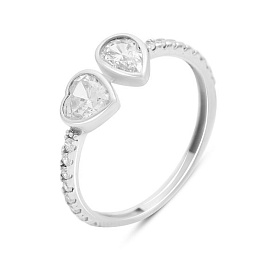 Silver ring with cubic zirconia