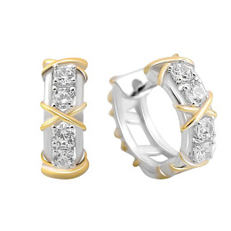 Срібні сережки з фіанітами