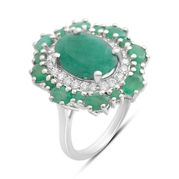 Серебряное кольцо с изумрудом 5.565ct