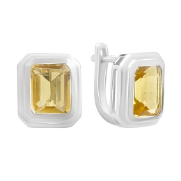 Срібні сережки з цитрином nano 5.925ct