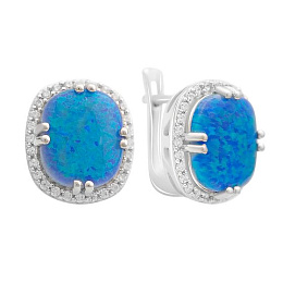 Серебряные серьги с опалом 5.19ct