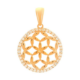 Золотая подвеска с фианитами 0.38ct