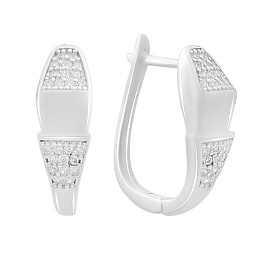 Silver Earrings with Fianites