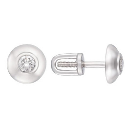 Золоті сережки з діамантом 0.12ct