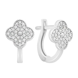 Silver earrings with cubic zirconia