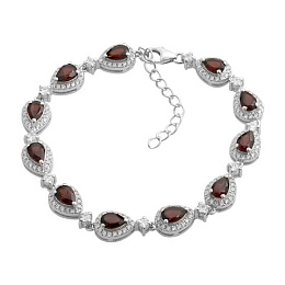 Серебряный браслет с гранатом 8.751ct