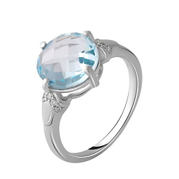 Silver ring with a 4.61-carat topaz