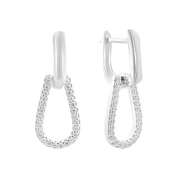 Silver earrings with cubic zirconia