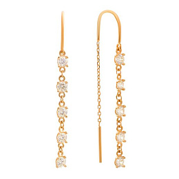 Silver earrings with 3 ct of cubic zirconia