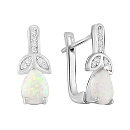 Срібні сережки з опалом 0.9ct