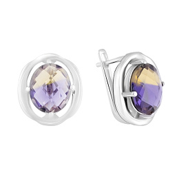 Срібні сережки з аметрином nano 7.113ct