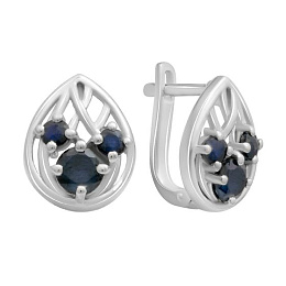 Срібні сережки з сапфіром 2.238ct