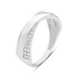 Silver ring with cubic zirconia