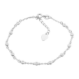 Silver bracelet with cubic zirconia