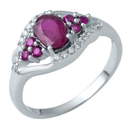 Срібна каблучка з рубіном 1.38ct