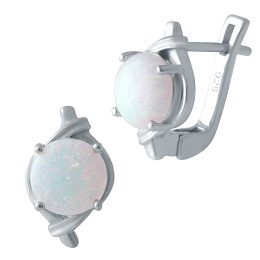 Silver earrings with 1.383 carats of opal