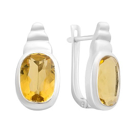 Silver earrings with citrine nano 5.625ct