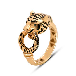Gold ring with 0.6ct fianites, yemallu