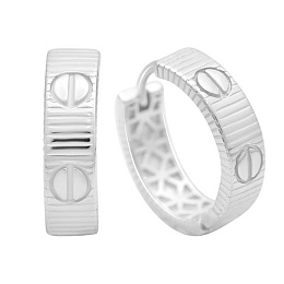 Silver earrings without stones