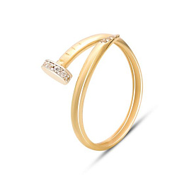 Gold ring with 0.22ct phianites