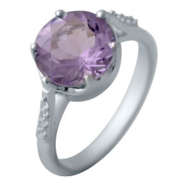Silver ring with amethyst 3.372ct