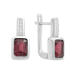 Срібні сережки з рубіном 3.098ct