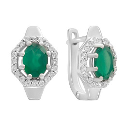 Серебряные серьги с агатом 3.252ct