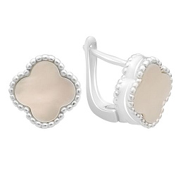 Silver earrings with mother-of-pearl