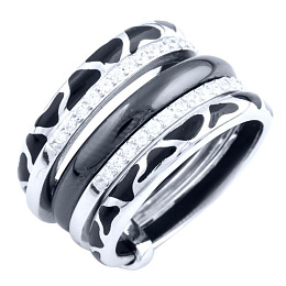 Silver ring with ceramic
