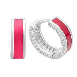 Silver earrings with phianites, semallu