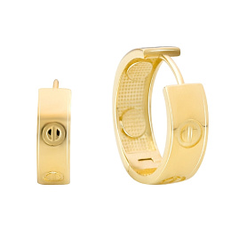 Gold earrings without stones