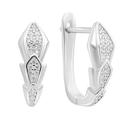 Срібні сережки з фіанітами