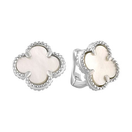 Silver earrings with mother-of-pearl