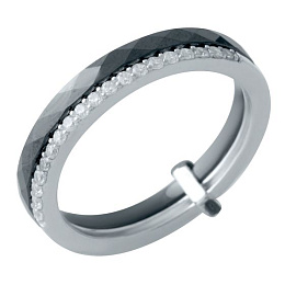 Silver ring with ceramics