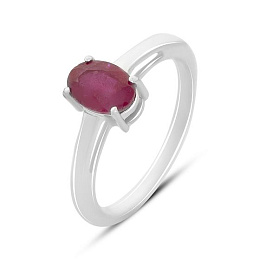 Silver ring with ruby 1.01ct