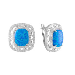 Silver earrings with opal 4.238ct