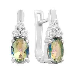 Silver earrings with mystic topaz 1.51ct