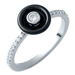 Silver ring with , ceramic