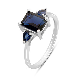 Silver ring with sapphire nano 1.547ct