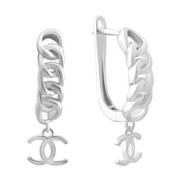 Silver earrings without stones