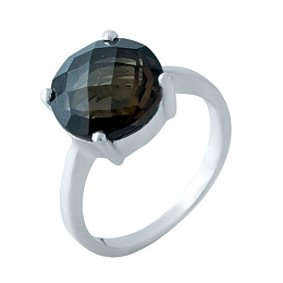 Серебряное кольцо с раухтопазом (дымчатым кварцем)