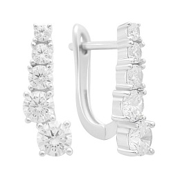 Silver earrings with cubic zirconia